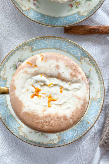 Ginger Cardamon Chai Latte with Orange Whipped Cream